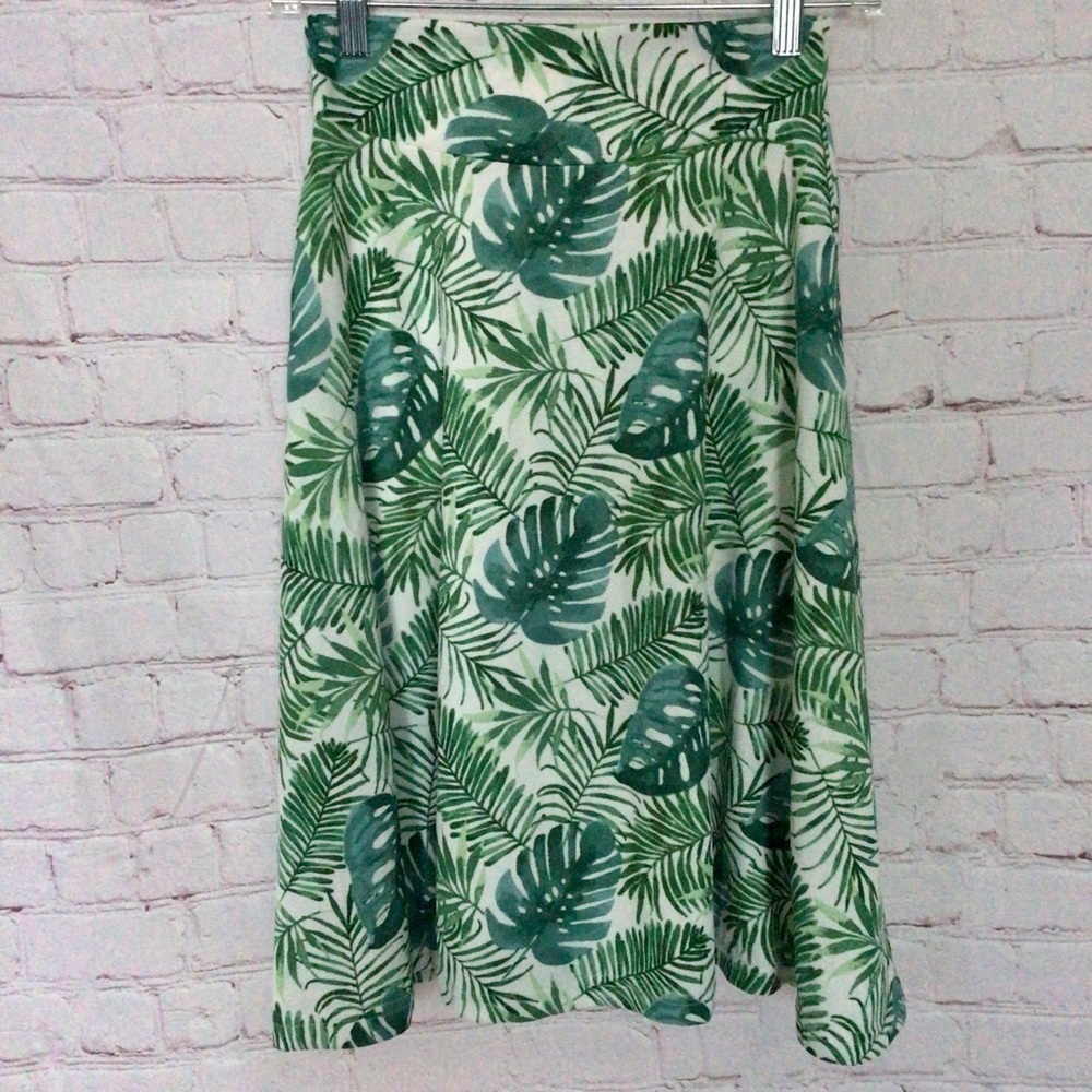 Doublju Tropical Leaves Print Skirt - Size Small